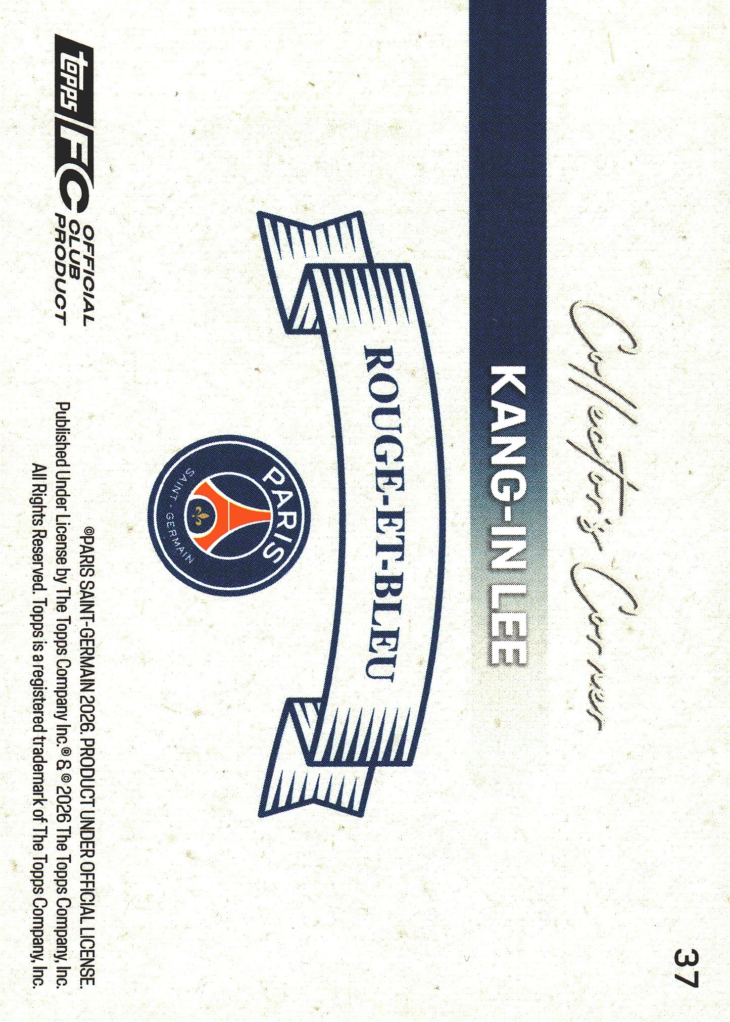 2025 Topps PSG Team Set Green Icy /99 Kang-in Lee CC #37 Paris Saint-Germain
