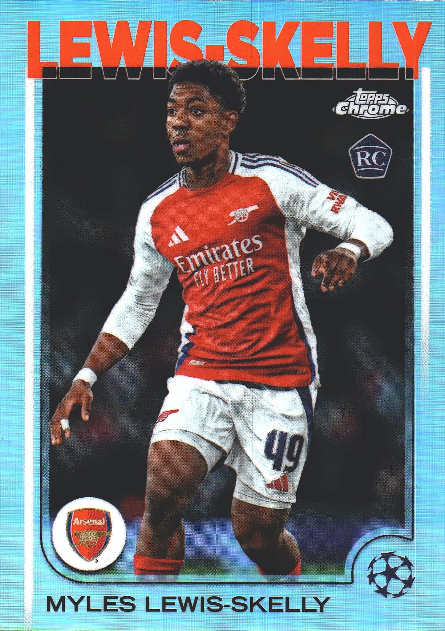 2024 Topps Chrome UCC Myles Lewis-Skelly RC #154 Arsenal FC