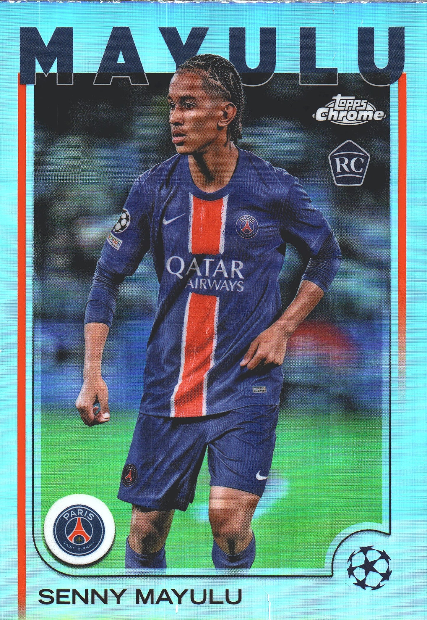 2024 Topps Chrome UCC Refractor Senny Mayulu RC #173 Paris Saint-Germain