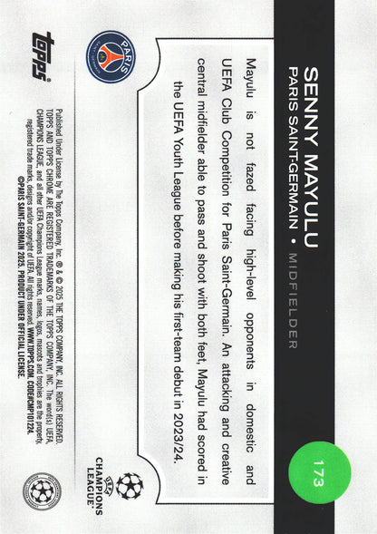 2024 Topps Chrome UCC Pulsar Senny Mayulu RC #173 Paris Saint-Germain