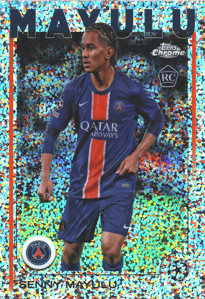 2024 Topps Chrome UCC Speckle Senny Mayulu RC #173 Paris Saint-Germain