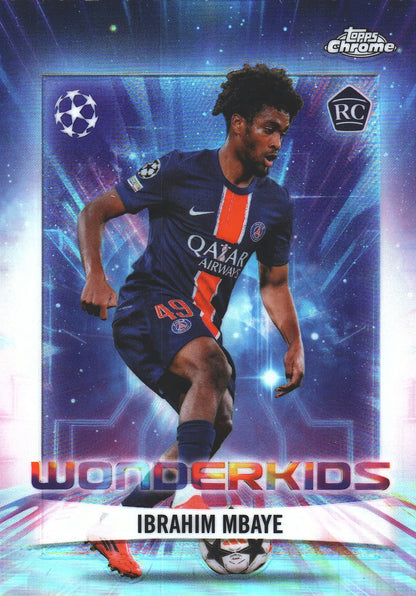 2024 Topps Chrome UCC Wonderkids Ibrahim Mbaye #WK-4 Paris Saint-Germain