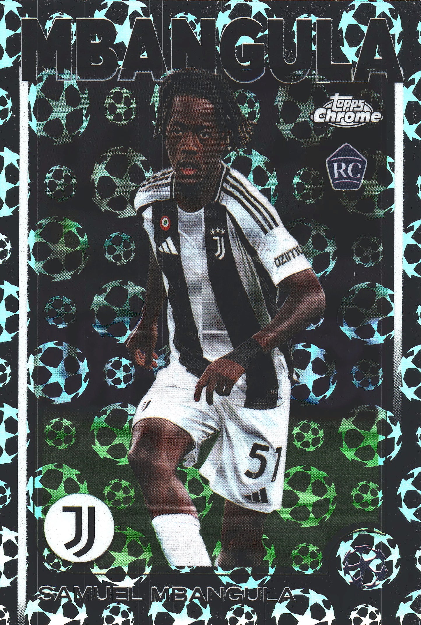 2024 Topps Chrome UCC Logofractor Samuel Mbangula RC #12 Juventus