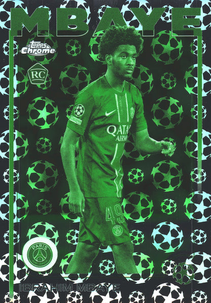 2024 Topps Chrome UCC Logofractor Night Vision Ibrahim Mbaye RC #15 PSG