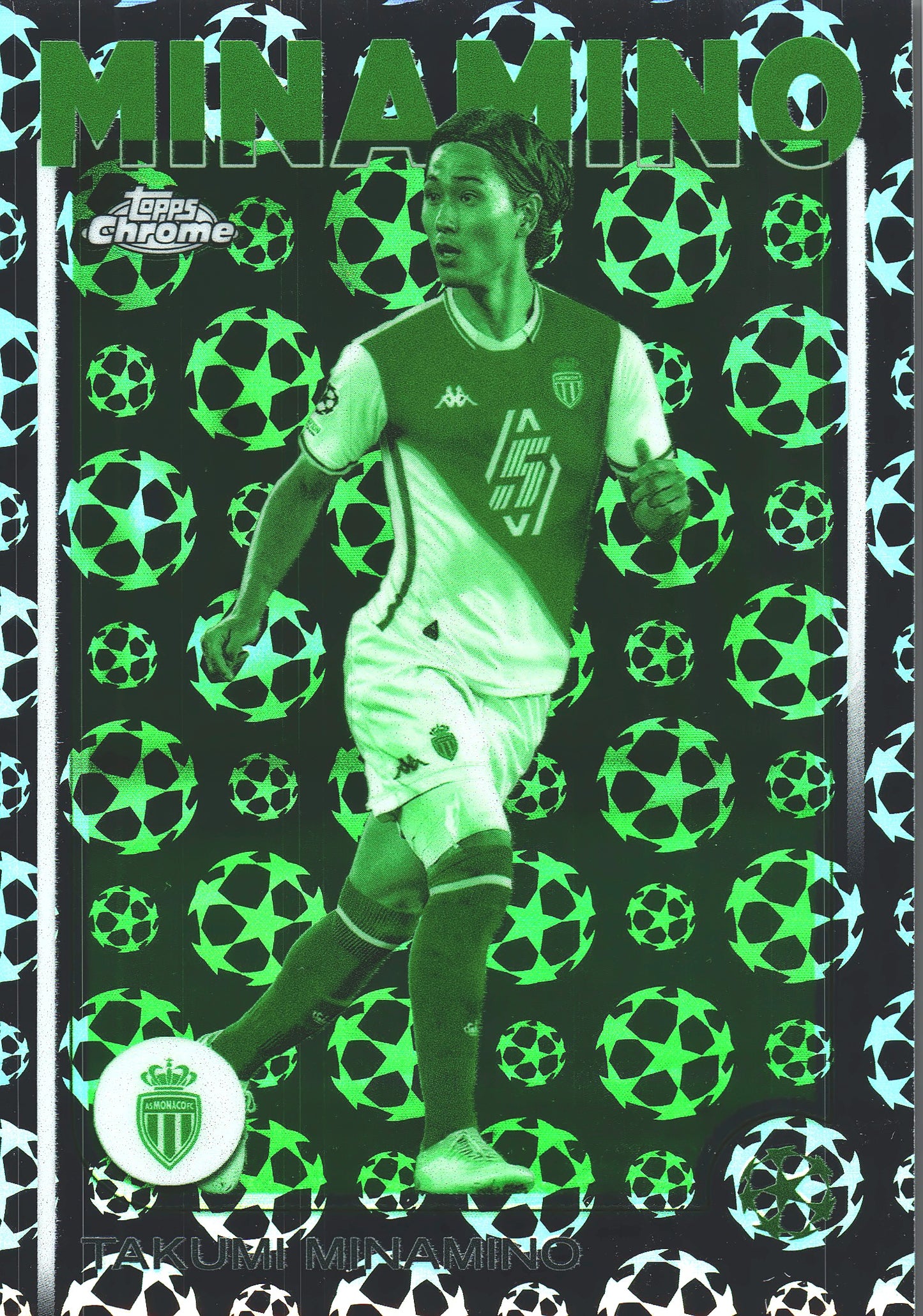 2024 Topps Chrome UCC Logofractor Night Vision Takumi Minamino #57 AS Monaco