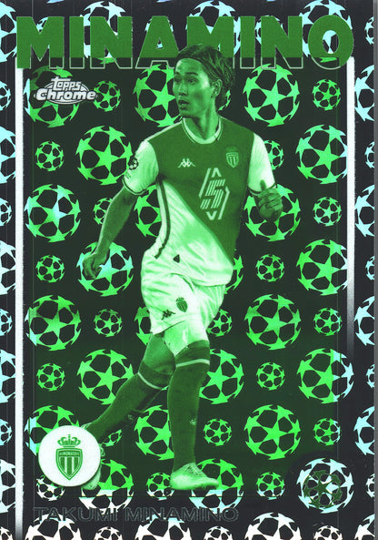 2024 Topps Chrome UCC Logofractor Night Vision Takumi Minamino #57 AS Monaco