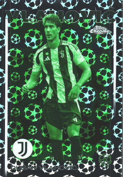 2024 Topps Chrome UCC Logofractor Night Vision Dusan Vlahovic #176 Juventus
