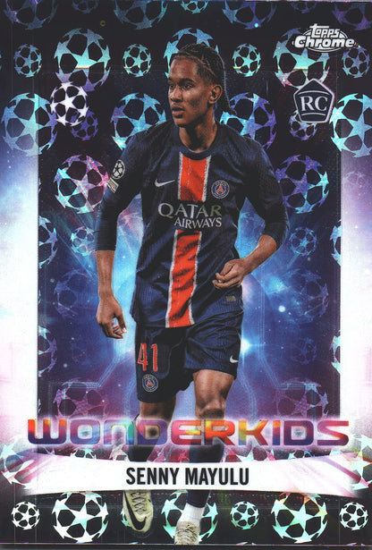 2024 Topps Chrome UCC Logofractor Wonderkids Senny Mayulu #WK-15 Paris Saint-Germain