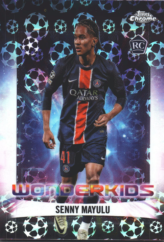2024 Topps Chrome UCC Logofractor Wonderkids Senny Mayulu #WK-15 Paris Saint-Germain