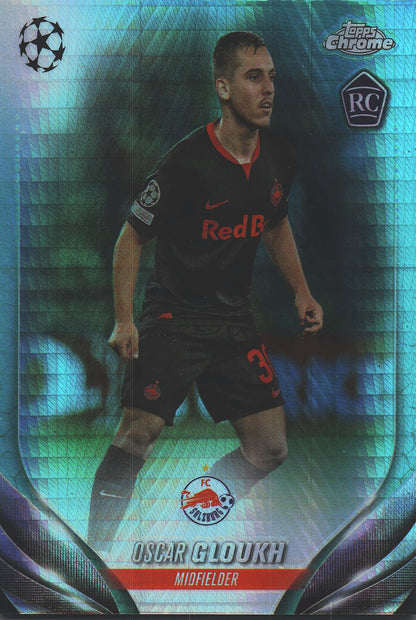 2023 Topps Chrome UCC Aqua Prism Oscar Gloukh RC #98 FC Red Bull Salzburg
