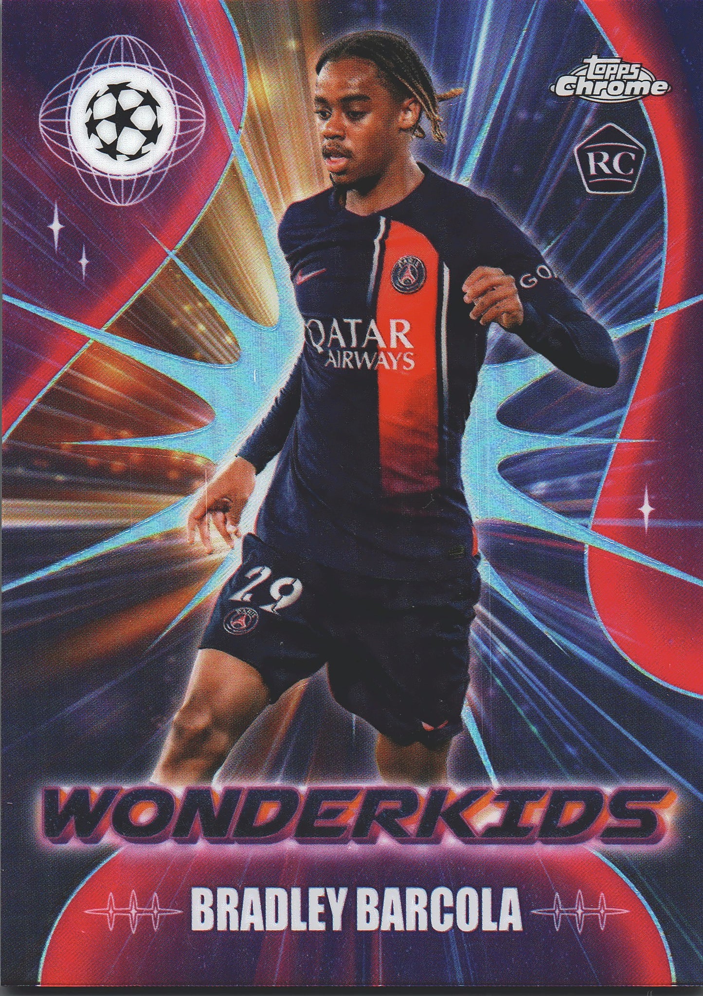 2023 Topps Chrome UCC Wonderkids Bradley Barcola #WK-9 Paris Saint-Germain