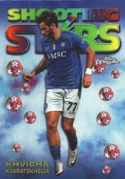 2023 Topps Chrome UCC Shooting Stars Khvicha Kvaratskhelia #SS-6 Napoli