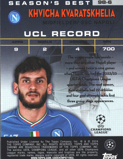 2023 Topps Chrome UCC Shooting Stars Khvicha Kvaratskhelia #SS-6 Napoli