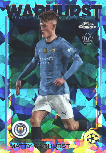 2024 Topps Chrome Sapphire UCC Matty Warhurst RC #92 Manchester City