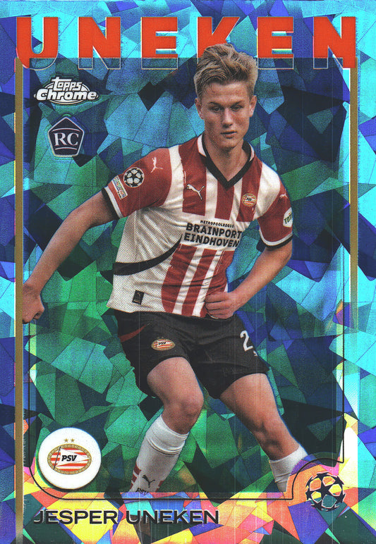 2024 Topps Chrome Sapphire UCC Jesper Uneken RC #97 PSV Eindhoven