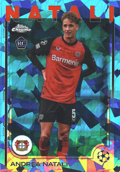 2024 Topps Chrome Sapphire UCC Andrea Natali RC #128 Bayer 04 Leverkusen