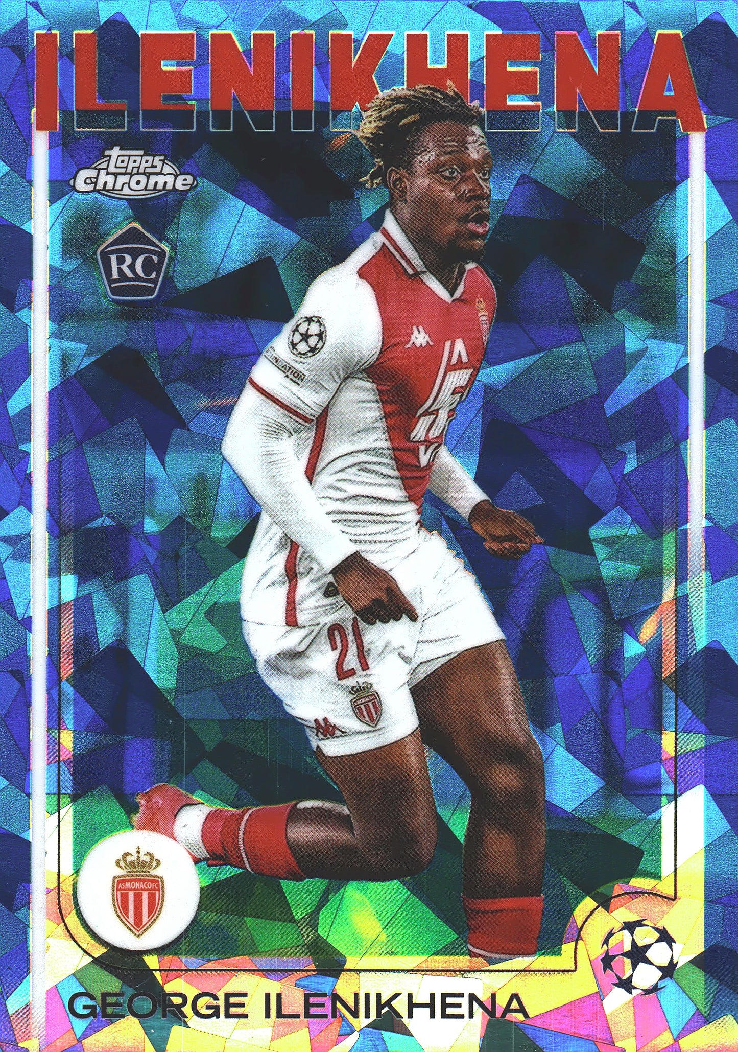 2024 Topps Chrome Sapphire UCC George Ilenikhena RC #185 AS Monaco