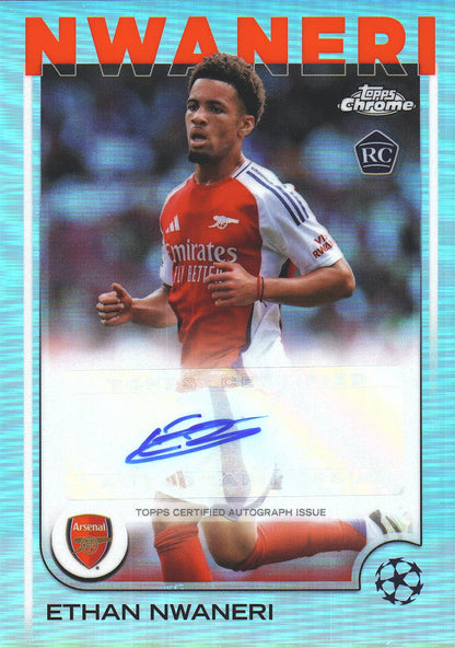 2024 Topps Chrome UCC Autograph Ethan Nwaneri RC #CA-EN Arsenal FC
