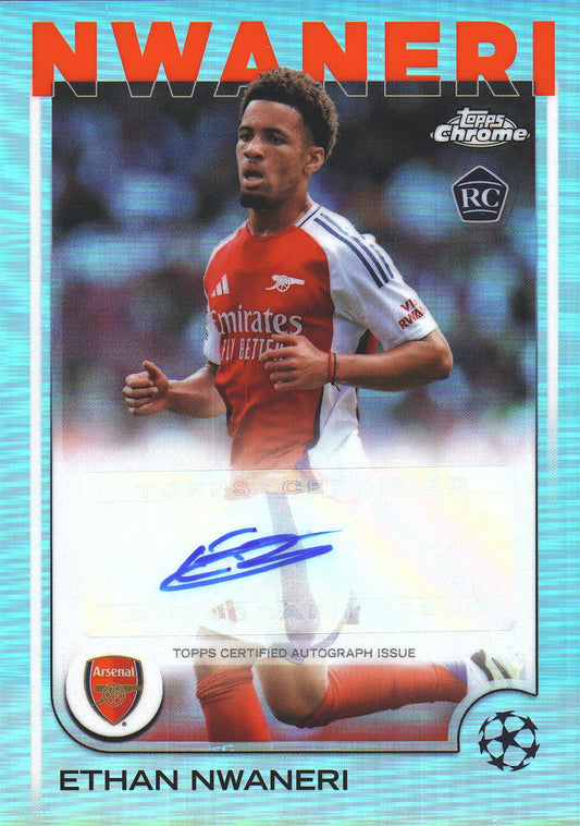 2024 Topps Chrome UCC Autograph Ethan Nwaneri RC #CA-EN Arsenal FC