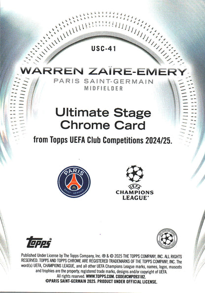 2024 Topps UCC Flagship Ultimate Stage Warren Zaire-Emery #USC-41 Paris Saint-Germain