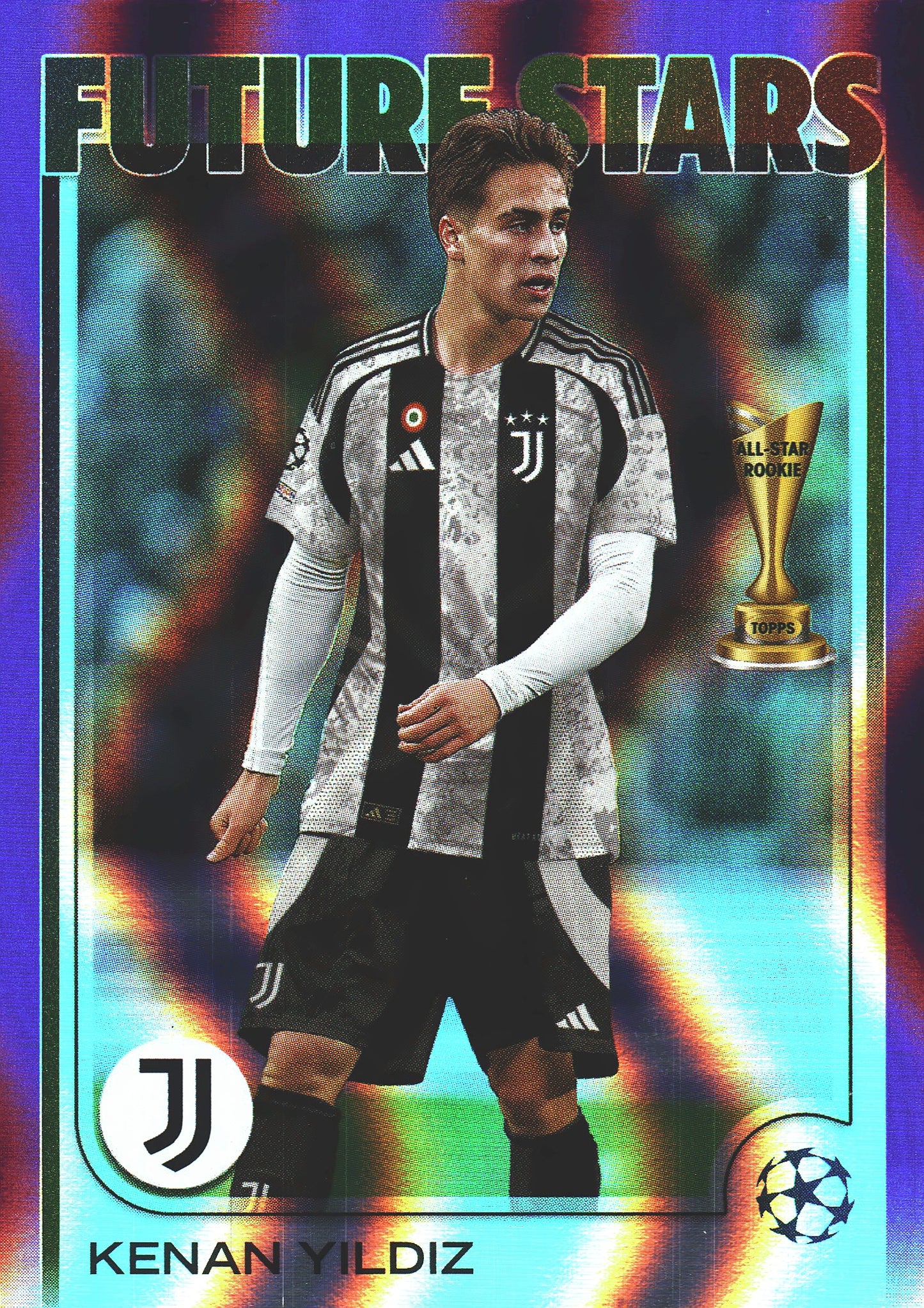 2024 Topps UCC Flagship Purple Flowfractor Kenan Yildiz #59 Juventus