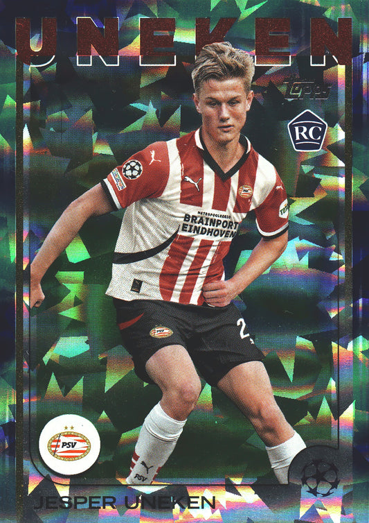 2024 Topps UCC Flagship Northern Lights Foil Jesper Uneken RC #97 PSV Eindhoven