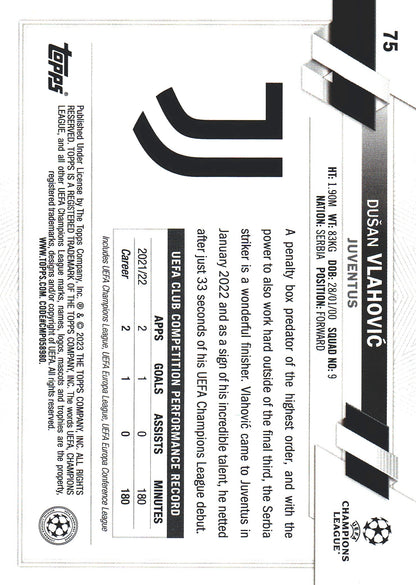 2022 Topps UCC Carnaval Dusan Vlahovic #75 Juventus