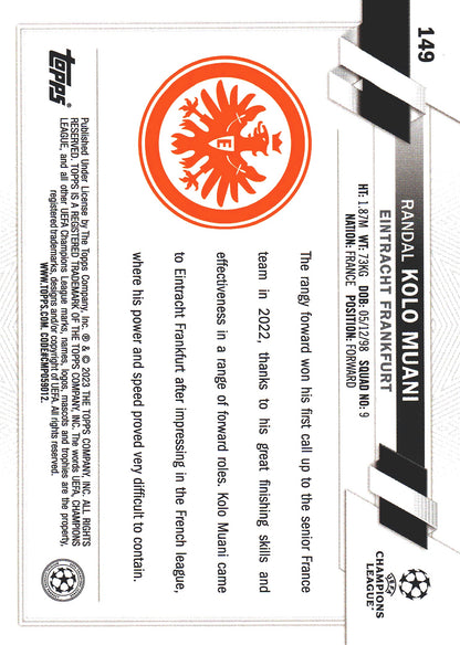 2022 Topps UCC Flagship 1st Edition Randal Kolo Muani RC #149 Eintracht Frankfurt