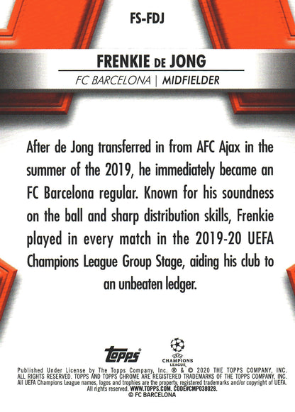 2019 Topps Chrome UCC Future Stars Frenkie De Jong #FC-FDJ FC Barcelona
