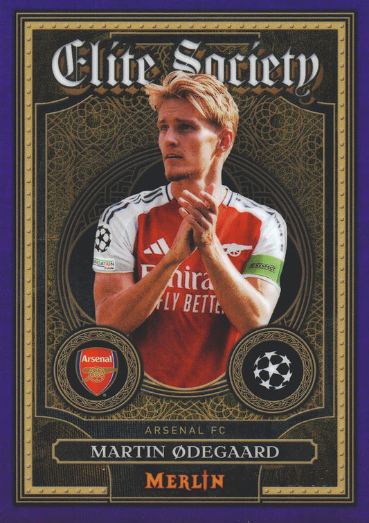 2024 Topps Chrome Merlin Elite Society Purple /15 Martin Odegaard #ES-10 Arsenal FC