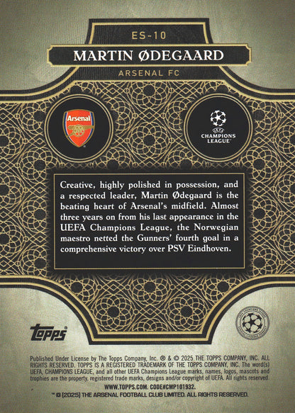 2024 Topps Chrome Merlin Elite Society Purple /15 Martin Odegaard #ES-10 Arsenal FC