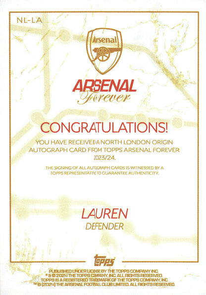 2023 Topps Arsenal Forever Lauren Origin Orange /25 #NL-LA Arsenal FC