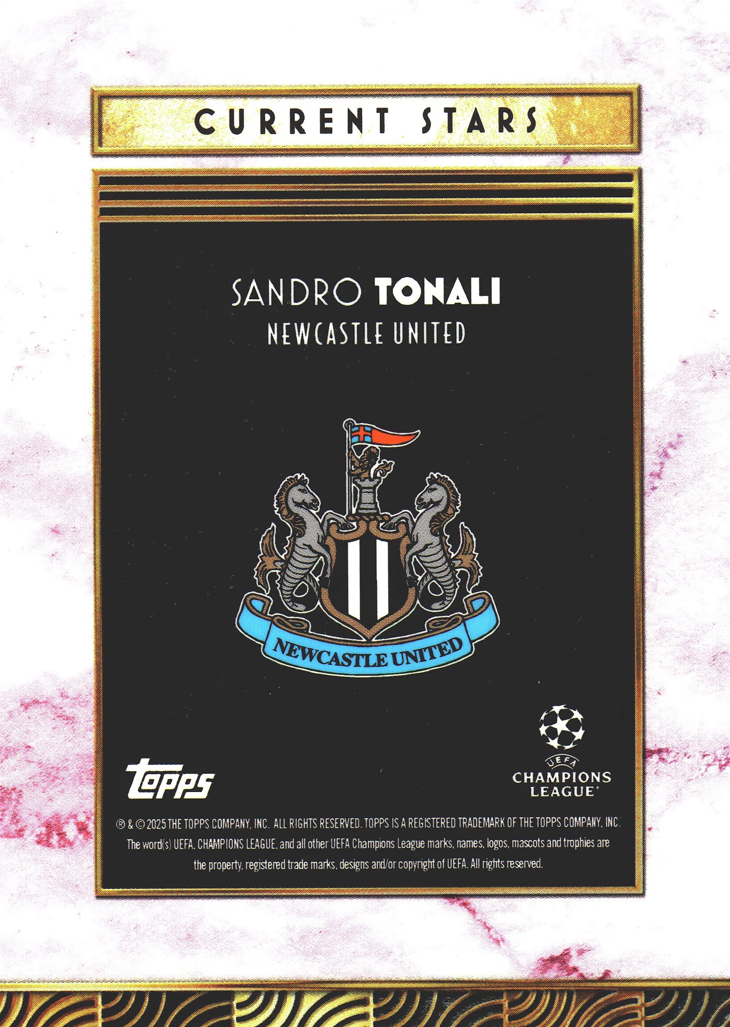 2025 Topps Deco UCC Purple /50 Sandro Tonali Newcastle United
