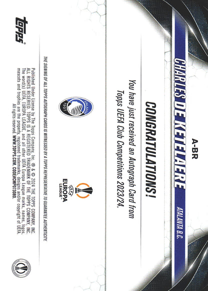 2023 Topps UCC Jade Autograph Charles De Ketelaere #A-BR Atalanta