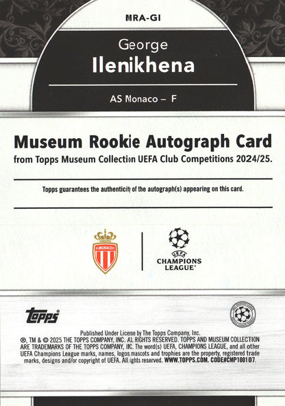 2024 Topps Museum UCC George Ilenikhena RC Autograph /99 #MRA-GI AS Monaco