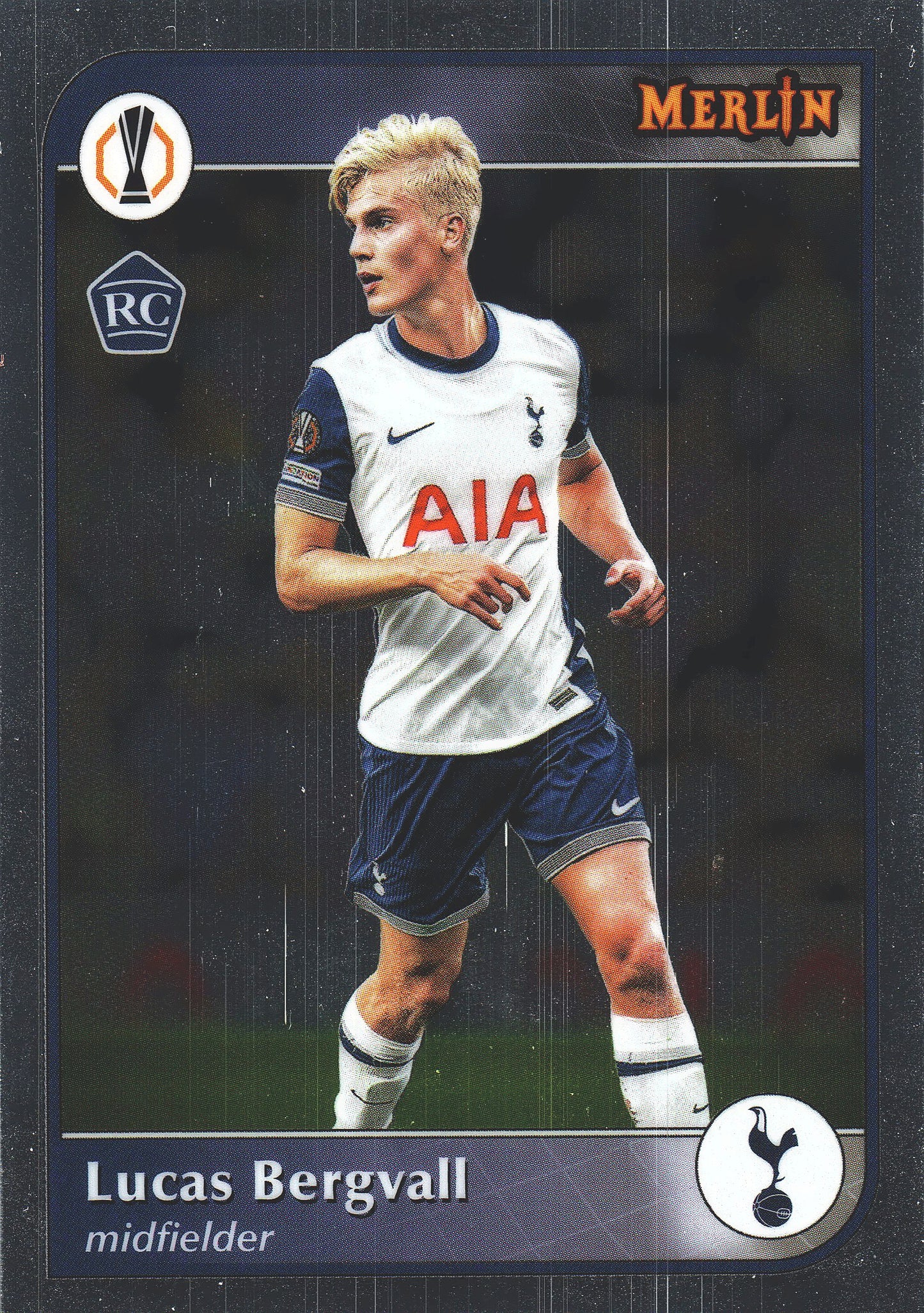 2024 Topps Chrome Merlin UCC Lucas Bergvall RC #55 Tottenham Hotspur