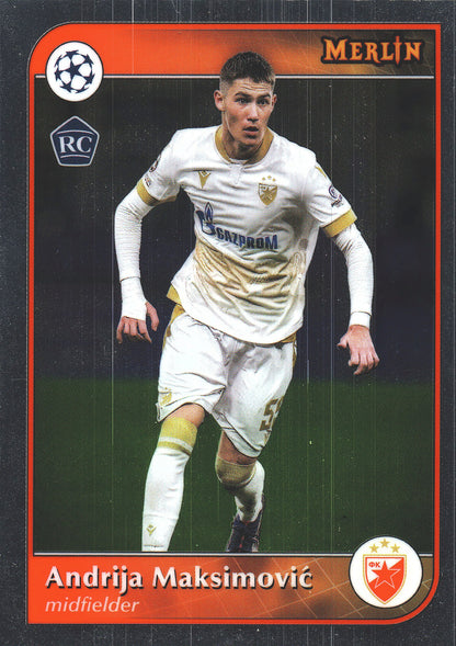 2024 Topps Chrome Merlin UCC Andrija Maksimovic RC #99 Red Star Belgrade