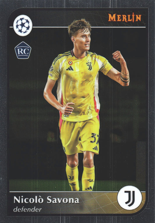 2024 Topps Chrome Merlin UCC Nicolo Savona RC #187 Juventus