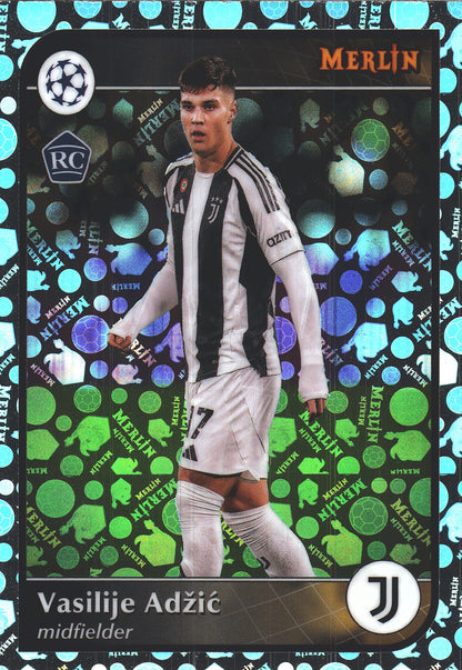 2024 Topps Chrome Merlin UCC Vintage Vasilije Adzic RC #173 Juventus