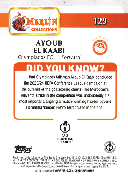 2024 Topps Chrome Merlin UCC Atomic Ayoub El Kaabi #129 Olympiakos