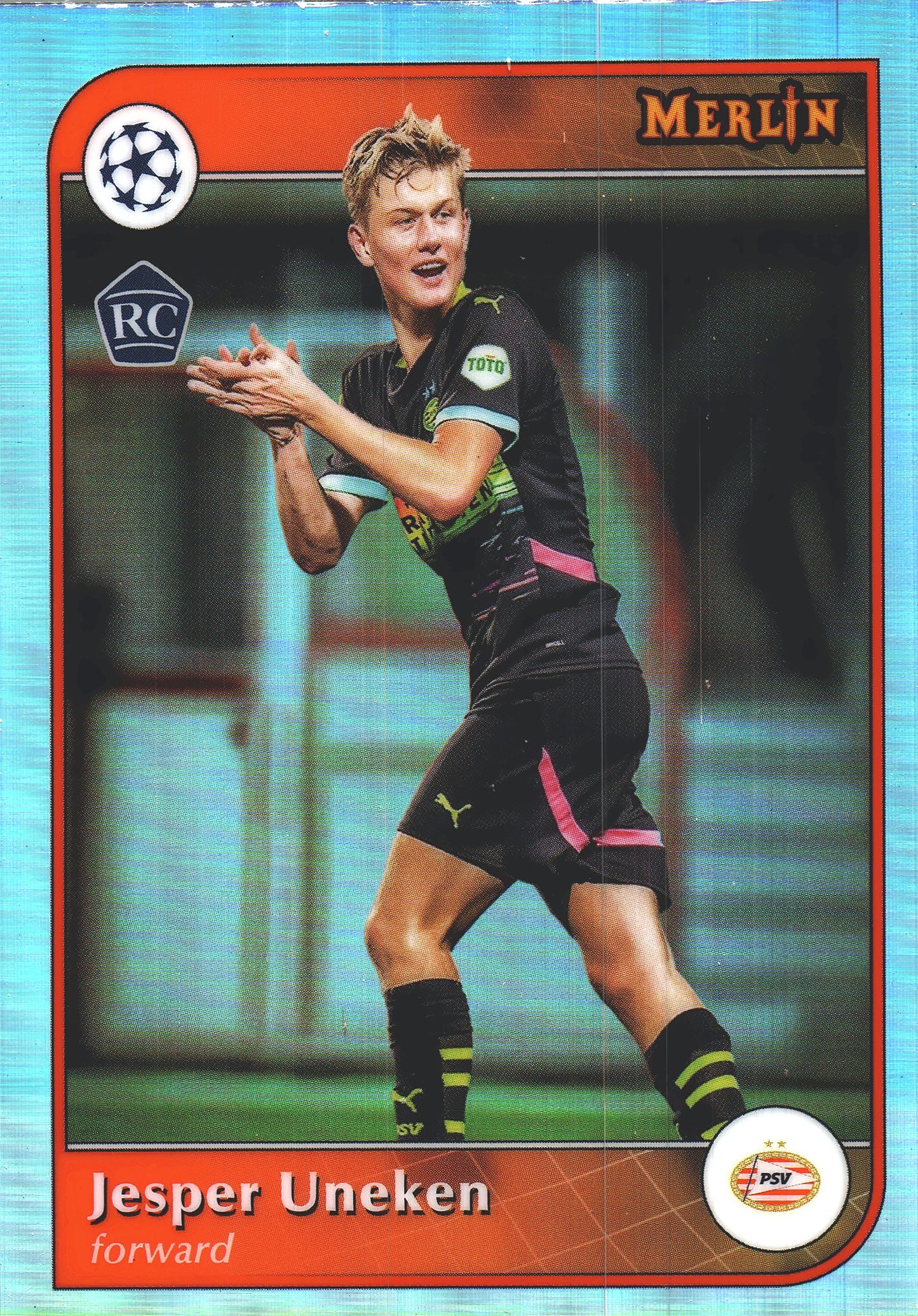 2024 Topps Chrome Merlin UCC Refractor Jesper Uneken RC #62 PSV Eindhoven