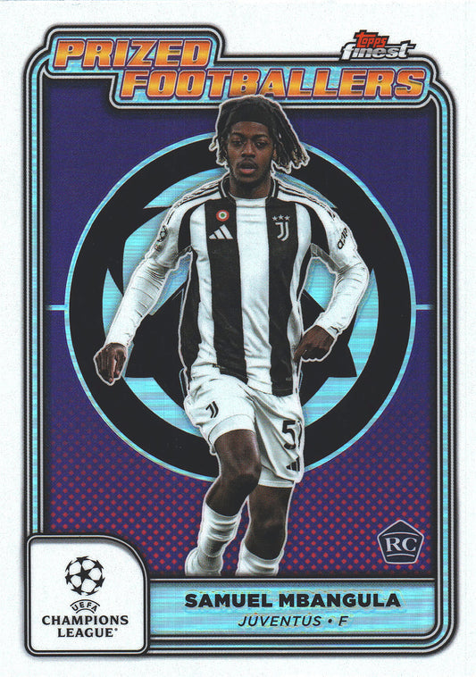 2024 Topps Finest UCC Prized Footballers Samuel Mbangula RC #PF-14 Juventus