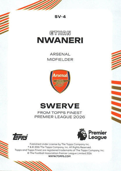 2025 Topps Finest UCC Swerve Ethan Nwaneri #SV-4 Arsenal FC
