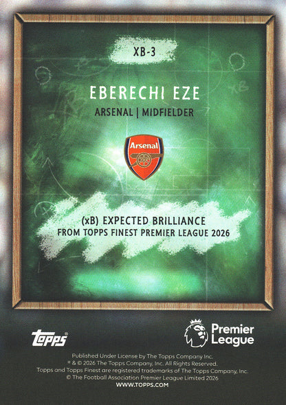 2025 Topps Finest UCC Brilliance Eberechi Eze #XB-3 Arsenal FC