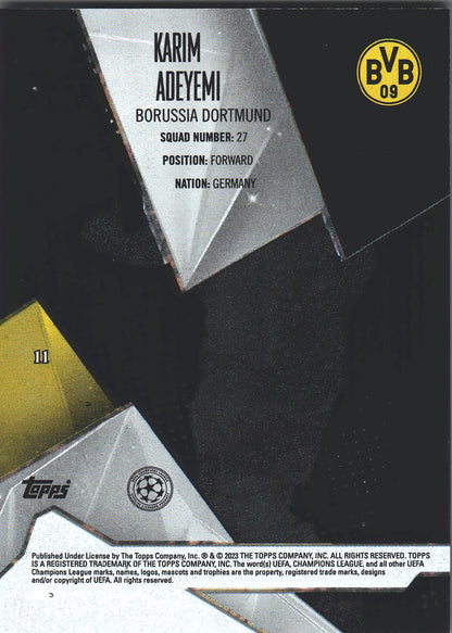 2022 Topps Crystal Karim Adeyemi /50 #11 Borussia Dortmund