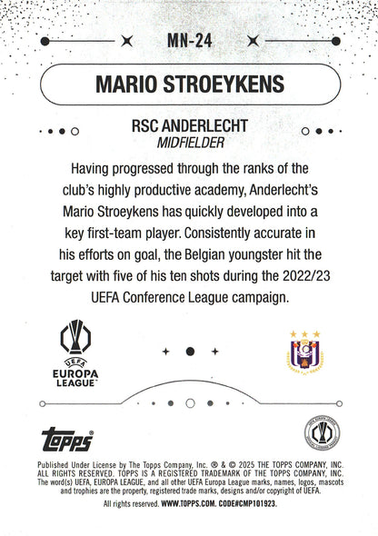 2024 Topps Chrome Merlin UCC Mystic Nights Mario Stroeykens #MN-24 Anderlecht