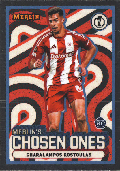 2024 Topps Chrome Merlin UCC Merlin's Chosen Ones Charalampos Kostoulas #MC-9 Olympiacos