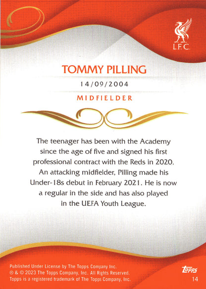2022 Topps Lineage Liverpool Tommy Pilling 1st #14 Liverpool