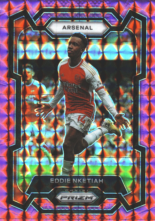 2023 Panini Prizm Premier League Pink Mosaic Eddie Nketiah #28 Arsenal FC