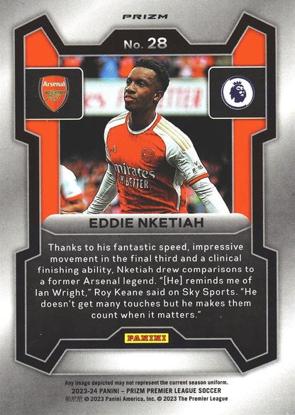 2023 Panini Prizm Premier League Pink Mosaic Eddie Nketiah #28 Arsenal FC